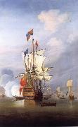 Monamy, Peter The First-rate ship Royal Sovereign stern  quarter view,in a calm USA oil painting reproduction